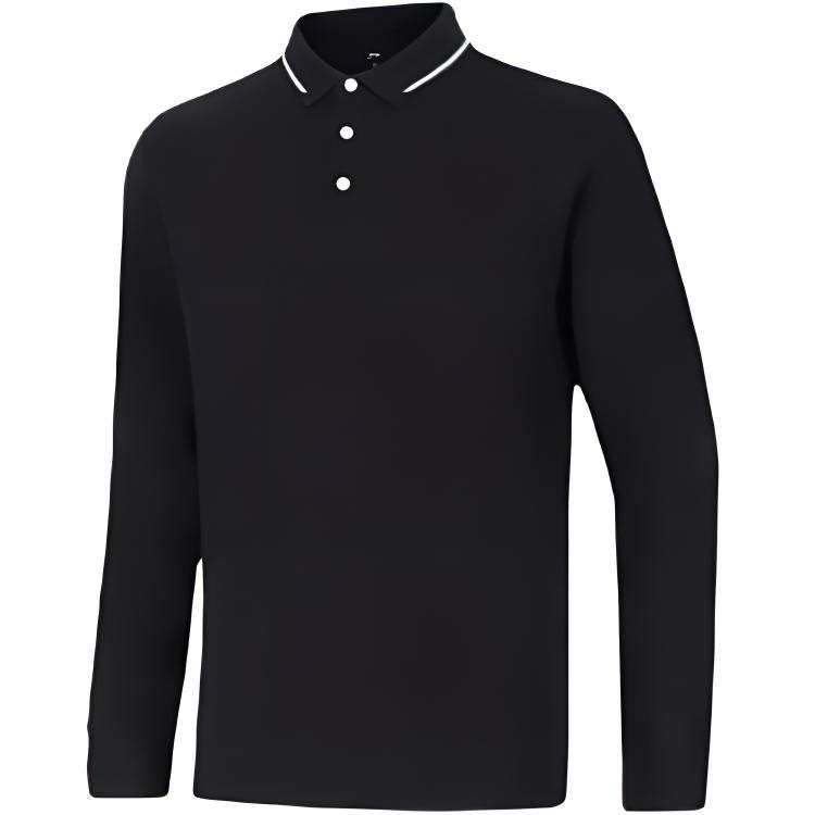 Li-Ning Li Ning Polo Shirts Men's Black Polo Collar Moderate