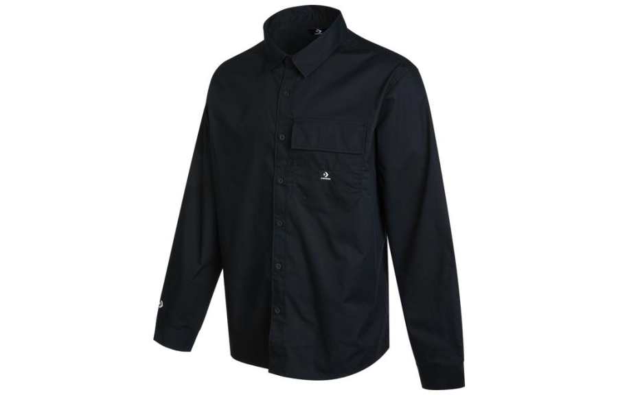Converse Converse Shirts Unisex Black Lapel Moderate Shirt