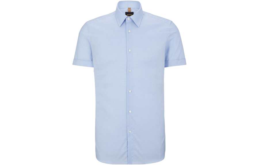 HUGO BOSS Shirts Men's Blue Pointed Collar Moderate Shirt