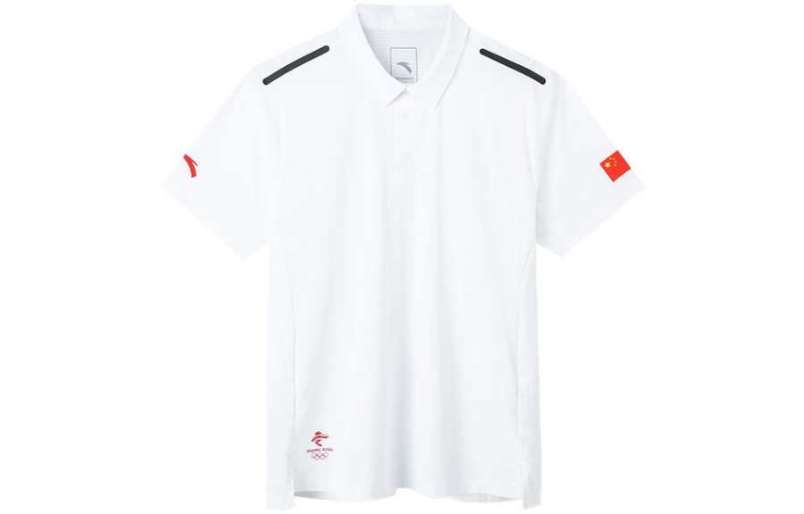 ANTA All Weather Polo Shirts Men's White Crew Neck Moderate Straight Fit
