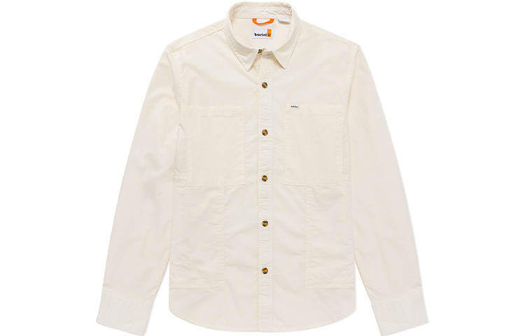 Timberland Shirts Men's Vintage White Lapel Moderate Shirt