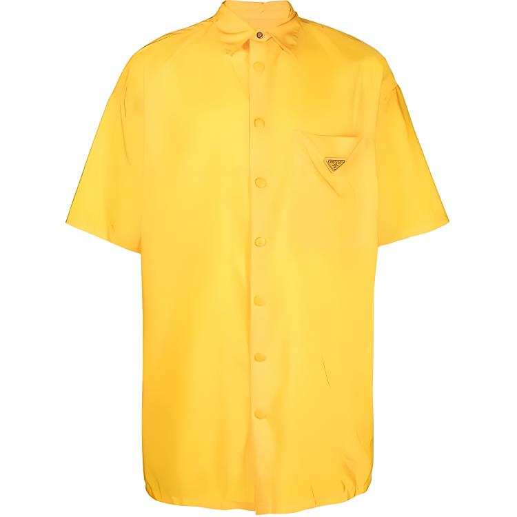 PRADA PRADA Shirts Men's Yellow Lapel Moderate Other