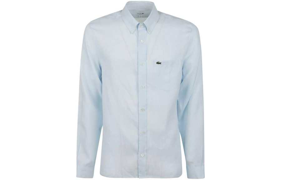 LACOSTE LACOSTE Logo Embroidered Button Up Shirt