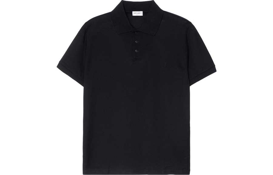 SAINT LAURENT Cassandre Cotton Pique Polo Shirt