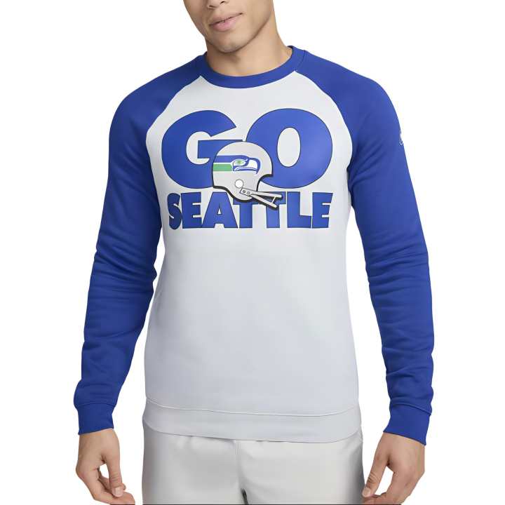 Nike Nike x NFL Historic Raglan NFL Seahawks Sweatshirt Men's Silver