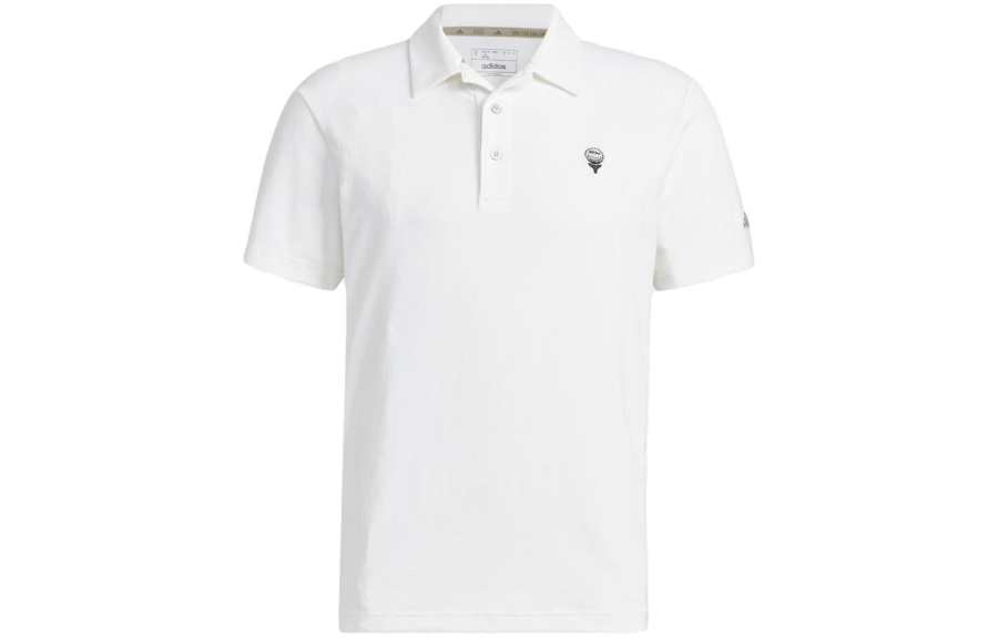 Adidas Adidas Polo Shirts Men's White Polo Collar Moderate Straight Fit