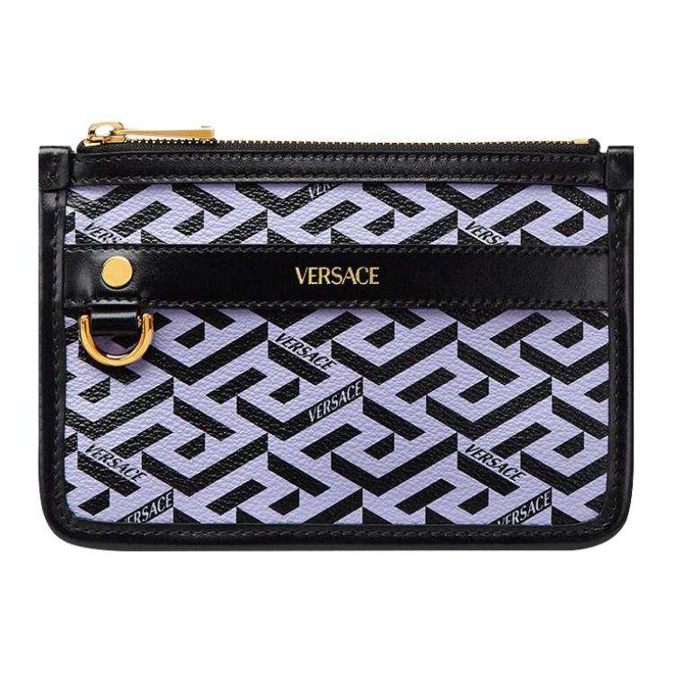 VERSACE VERSACE Pu Clutch Zip Bag Small Unisex Purple