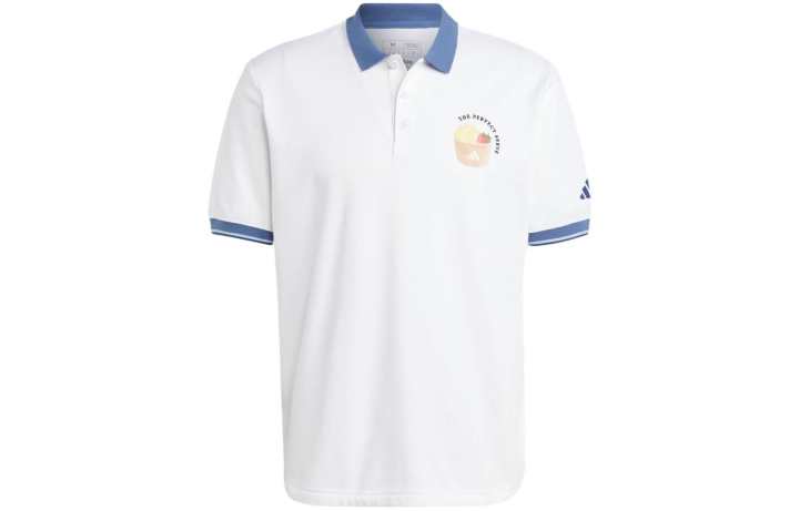 Adidas Adidas Polo Shirts Men's White Polo Collar Moderate Straight Fit