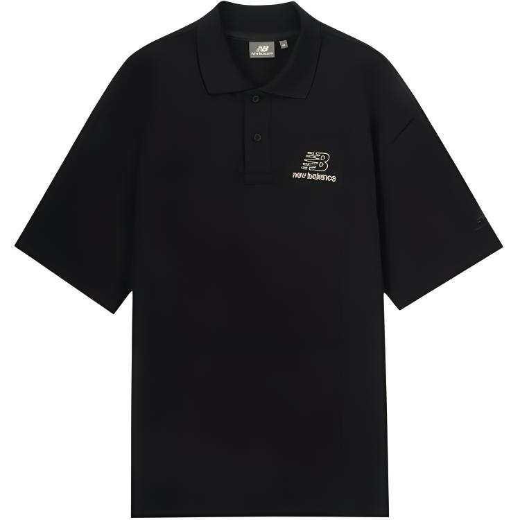 New Balance New Balance Polo Shirts Men's Black Polo Collar Moderate Straight Fit
