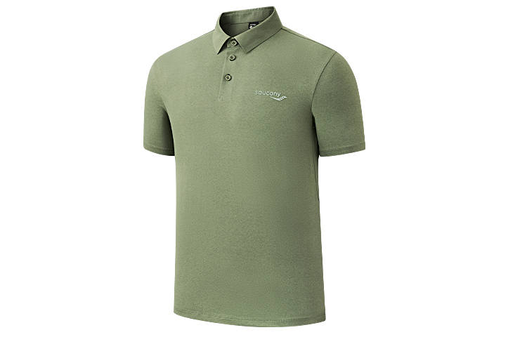 Saucony Polo Shirt Men's Cream Army Green