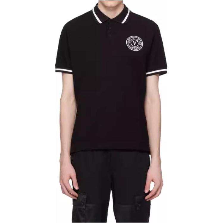 VERSACE JEANS COUTURE V Emblem Piqué Polo Shirt
