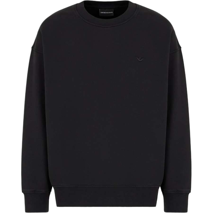 EMPORIO ARMANI Loose fit Jersey Sweatshirt With Super embossed Logo Embroidery