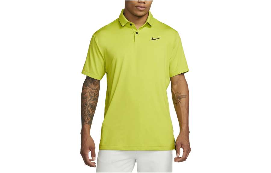 Nike Nike Polo Shirts Men's Yellow Polo Collar Moderate Straight Fit