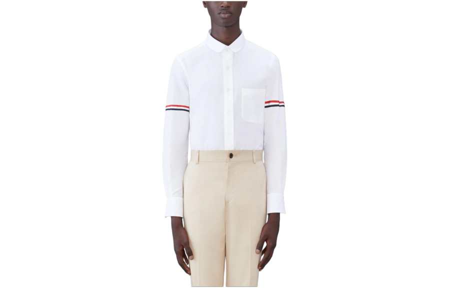 THOM BROWNE THOM BROWNE Shirts Men's White Square Collar Moderate