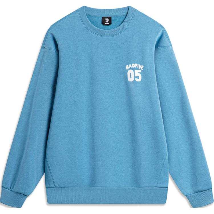 Li-Ning Li Ning Basketball Collection, Letter Crew Neck Comfortable And Breathable Versatile Loose Fit Fleece Lined Thermal