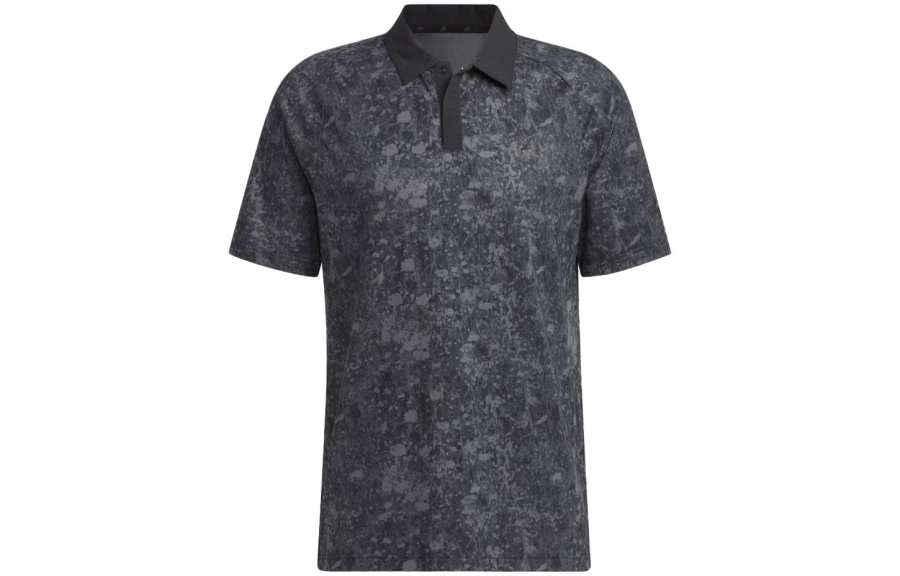 Adidas Adidas Polo Shirts Men's Black Gray Color Polo Collar Moderate Straight Fit
