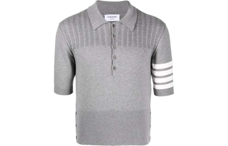 THOM BROWNE THOM BROWNE 4-Bar Stripe Knit Polo Shirt