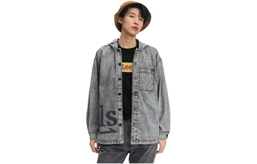 Lee Lee Shirts Men's Light Gray Moderate