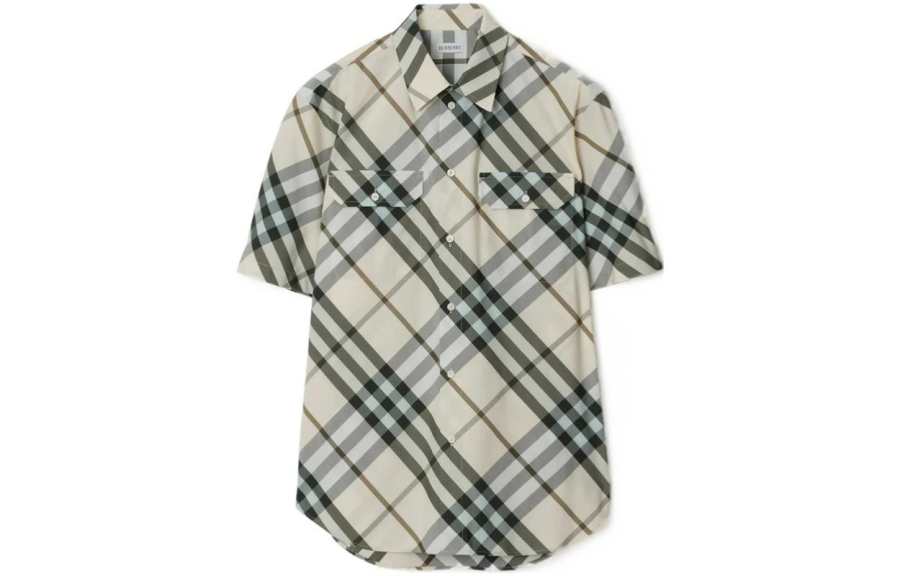 Burberry SS24 Shirt Men's Snowflake Gypsum Fibrosum