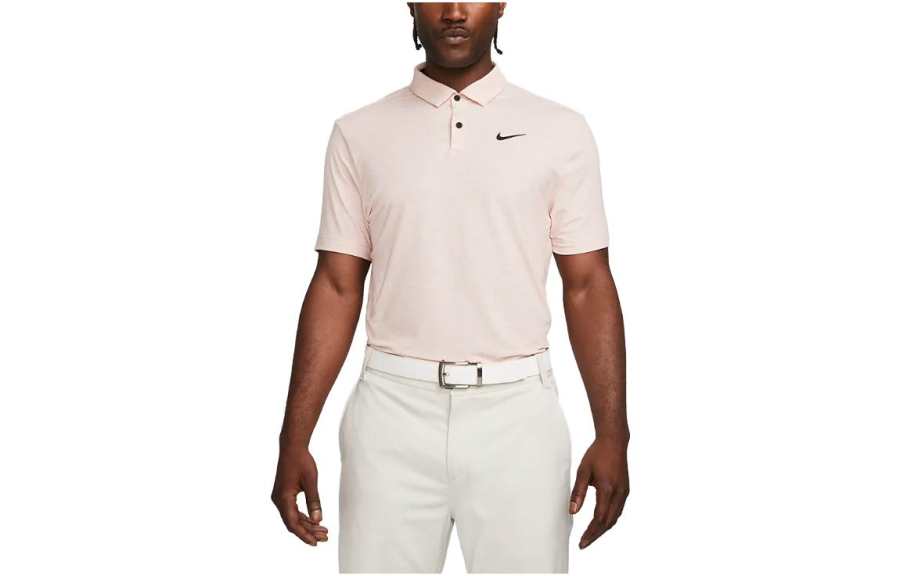 Nike Nike Polo Shirts Men's Oxford Pink Polo Collar Moderate Straight Fit