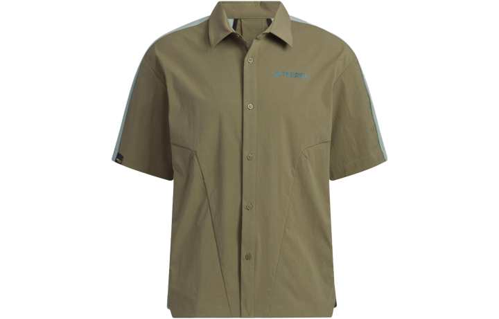 Adidas Adidas Shirts Unisex Strata Olive Green Lapel Moderate Shirt