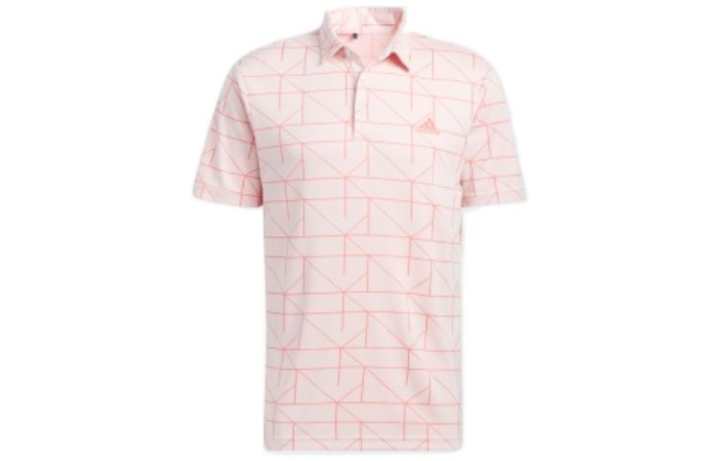 Adidas Adidas Polo Shirts Men's Pink Polo Collar Moderate Straight Fit