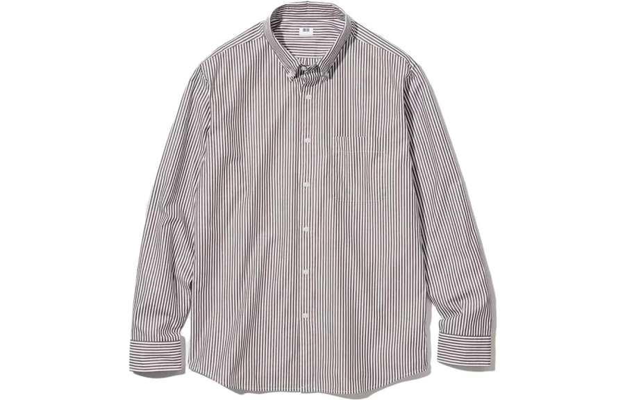UNIQLO Shirts Men's Chestnut Pointed Collar Moderate Other
