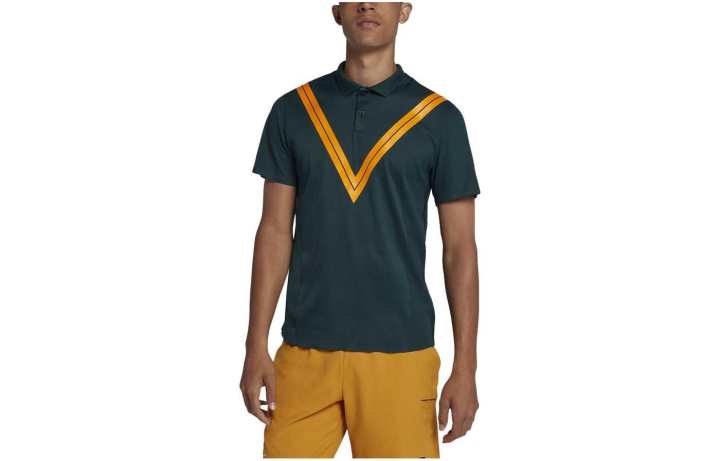 Nike Nike Polo Shirts Men's Green Polo Collar Moderate Straight Fit