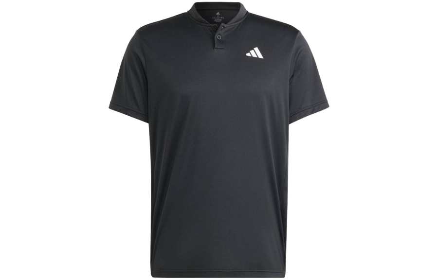 Adidas Adidas Polo Shirts Men's Black Polo Collar Moderate Straight Fit