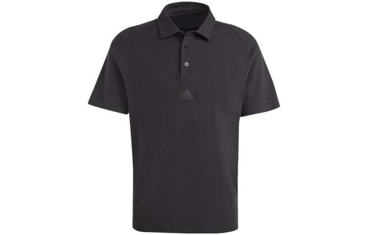 Adidas Adidas Polo Shirts Men's Black Polo Collar Moderate Straight Fit