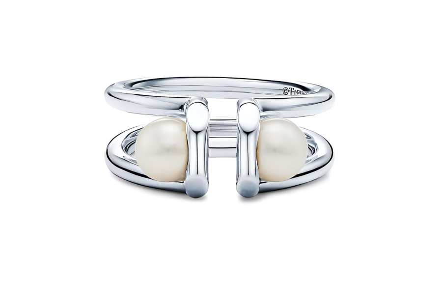 TIFFANY & CO. HardWear Freshwater Pearl 925 Sterling Silver Rings Unisex