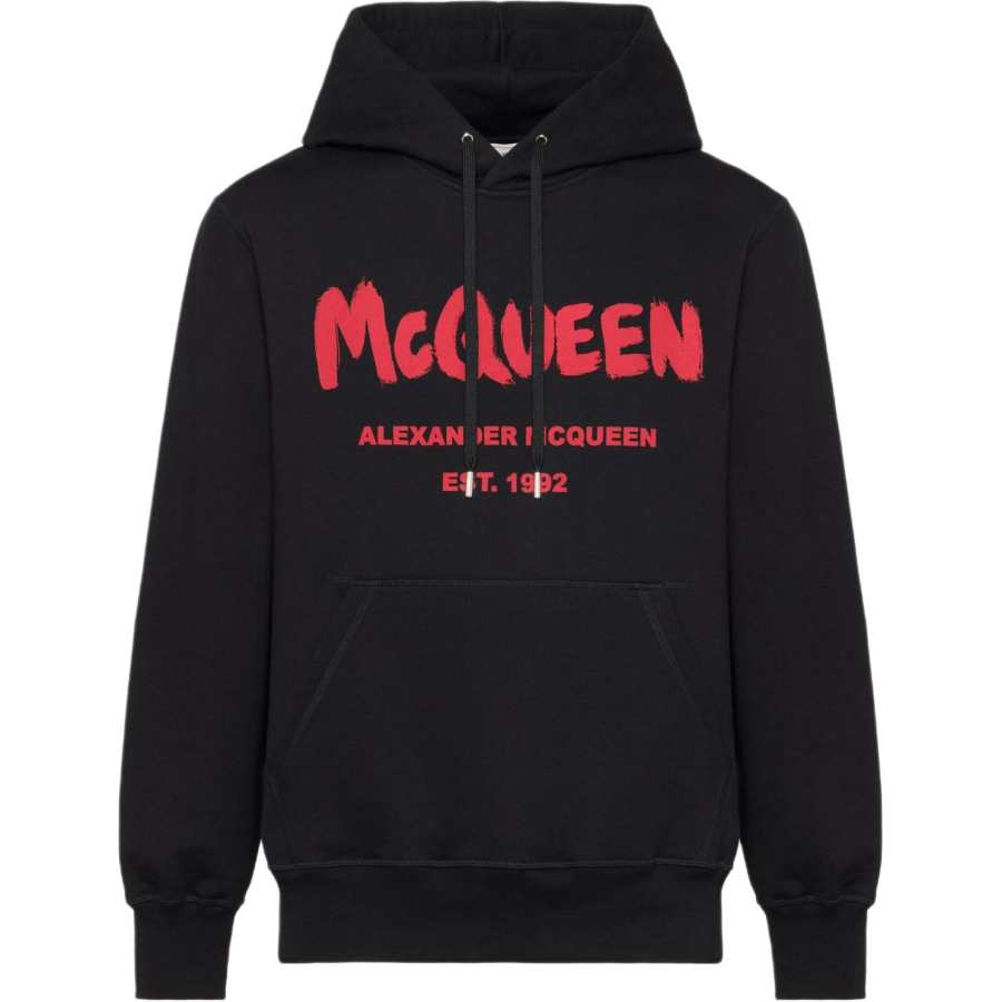 Alexander McQueen Alexander McQueen Logo Printed Drawstring Hoodie