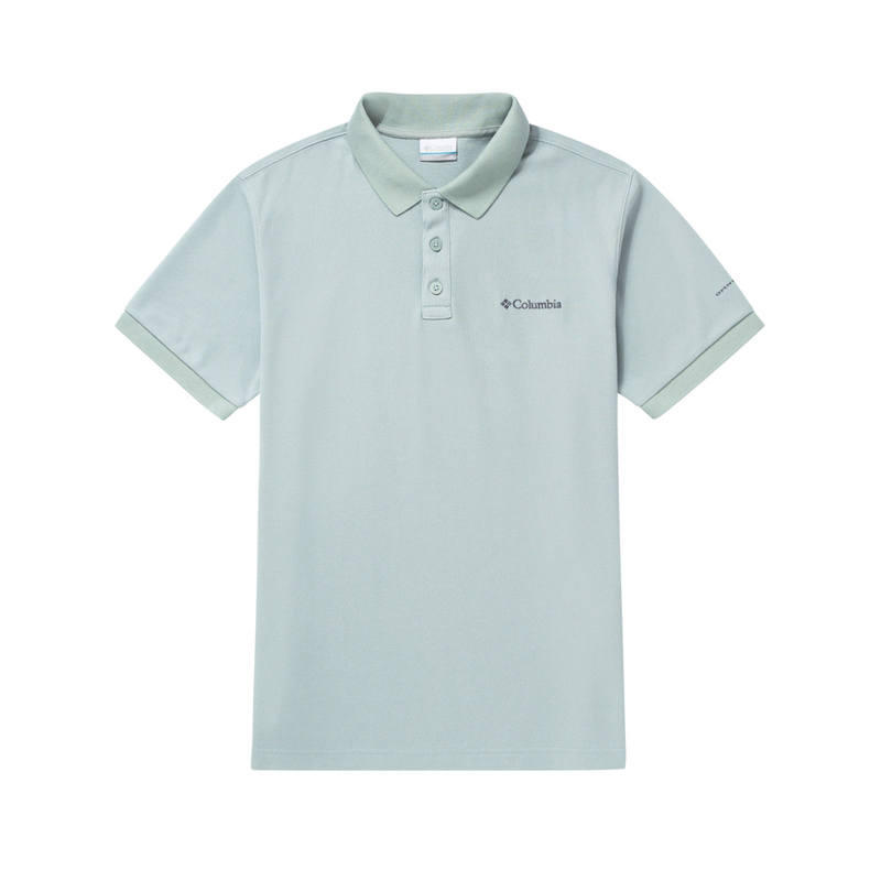 Columbia Polo Shirts Men's Light Green Polo Collar Moderate Straight Fit