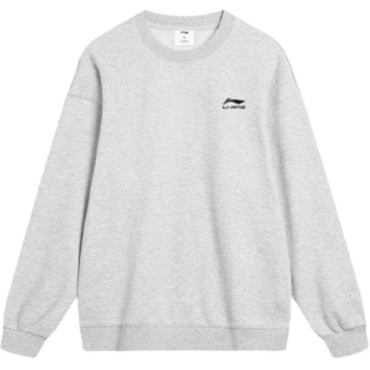 Li-Ning Li Ning Sweatshirts Unisex Gray Crew Neck Moderate Regular