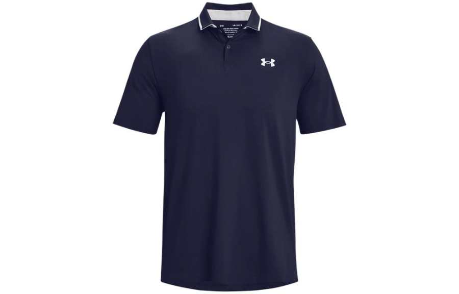 Under Armour Polo Shirts Men's Marine Blue Polo Collar Moderate