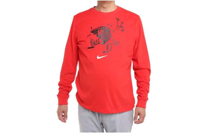 Nike Nike Sweatshirts Men's Red Crew Neck Moderate Regular