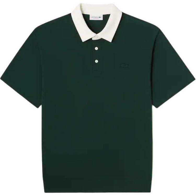 LACOSTE Polo Shirts Men's Green Polo Collar Moderate Other