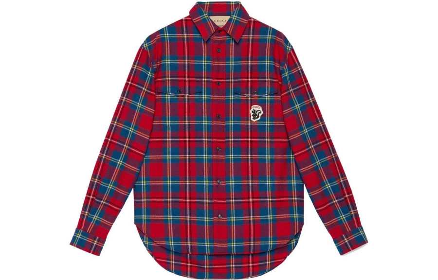 GUCCI GUCCI Tartan Skunk Patch Shirt