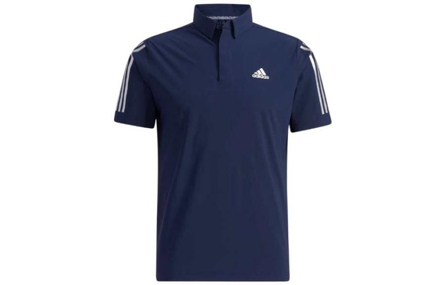 Adidas Adidas Polo Shirts Men's Marine Blue Polo Collar Moderate Straight Fit