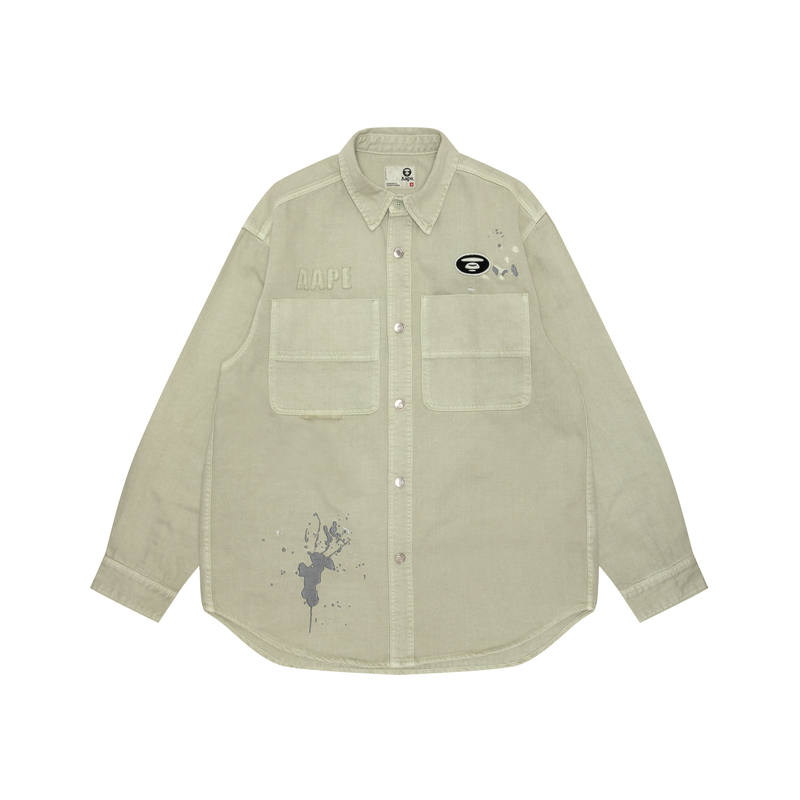 Aape Aape By *A Bathing APE® Logo appliqué Cotton Shirt