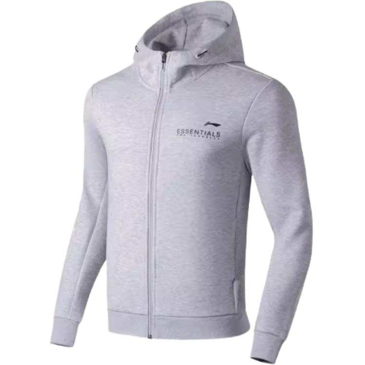 Li-Ning Li Ning Fitness Series Sweatshirts Men's Gray Hooded Moderate Cardigan