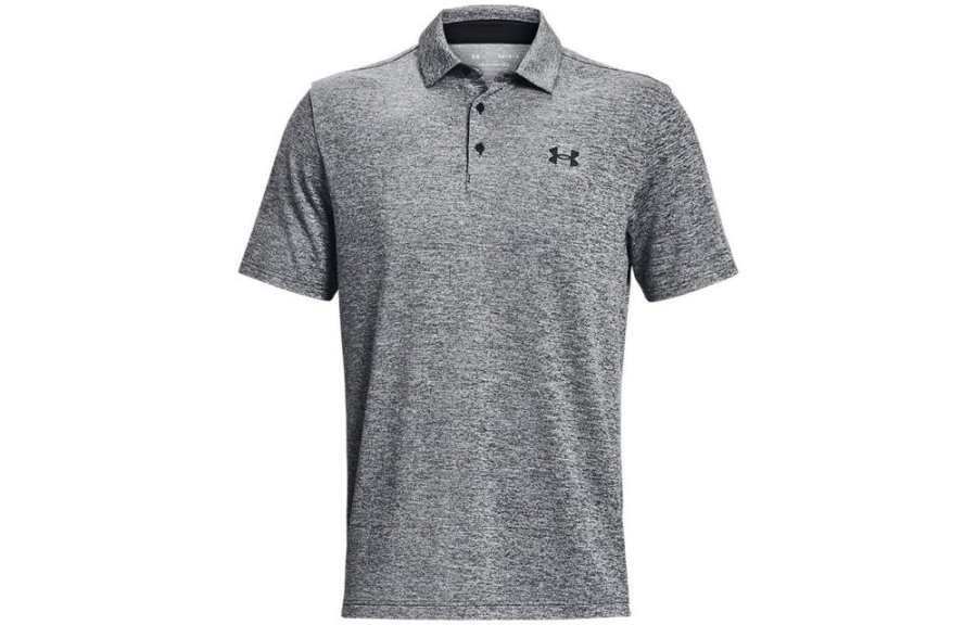 Under Armour Polo Shirts Men's Gray Crew Neck Moderate Straight Fit
