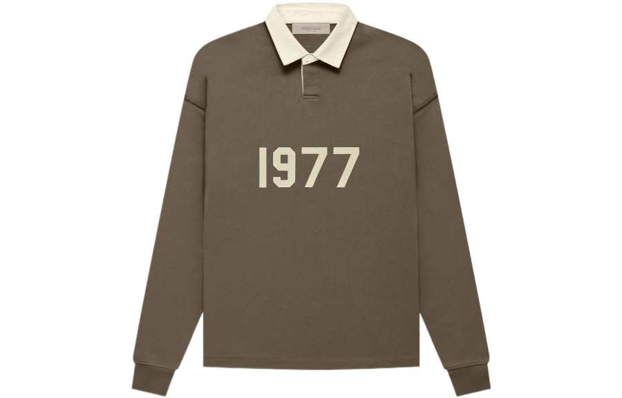 Fear Of God Essentials 1977 Series FW22 Polo Shirt Unisex Wood Coffee