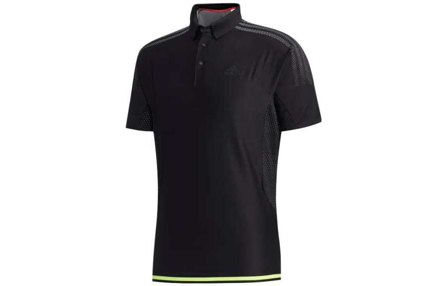 Adidas Adidas Polo Shirts Men's Black Polo Collar Moderate Straight Fit