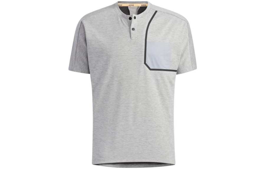 Adidas Adidas Polo Shirts Men's Gray Polo Collar Moderate Straight Fit