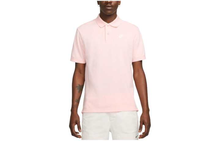 Nike Nike Polo Shirts Men's Pink Polo Collar Moderate Straight Fit
