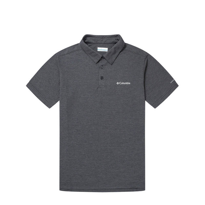 Columbia Polo Shirts Men's Black Polo Collar Moderate Straight Fit