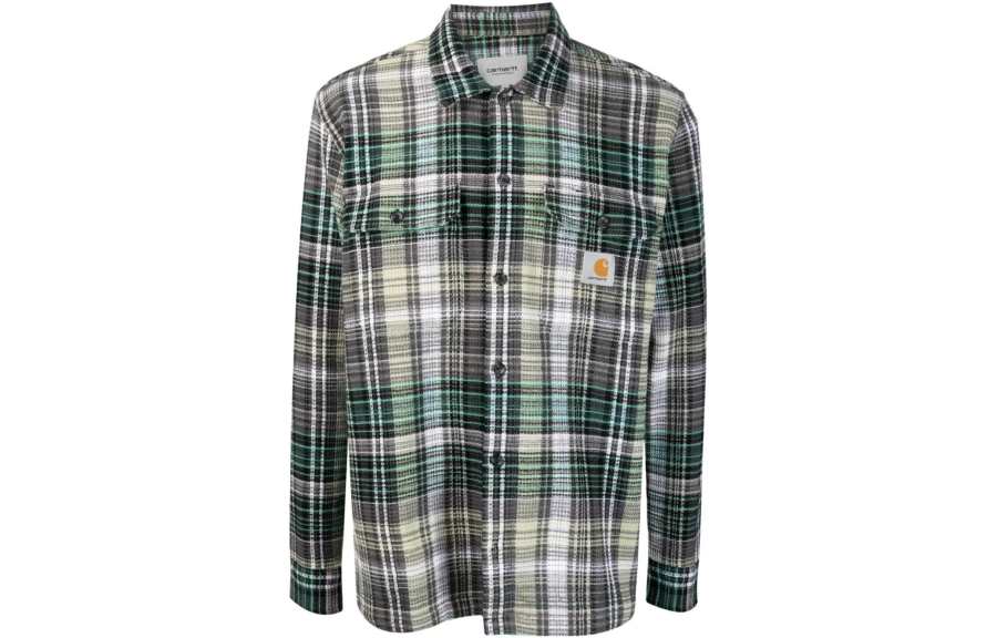 Carhartt WIP Shirts Men's Green Lapel Moderate Shirt