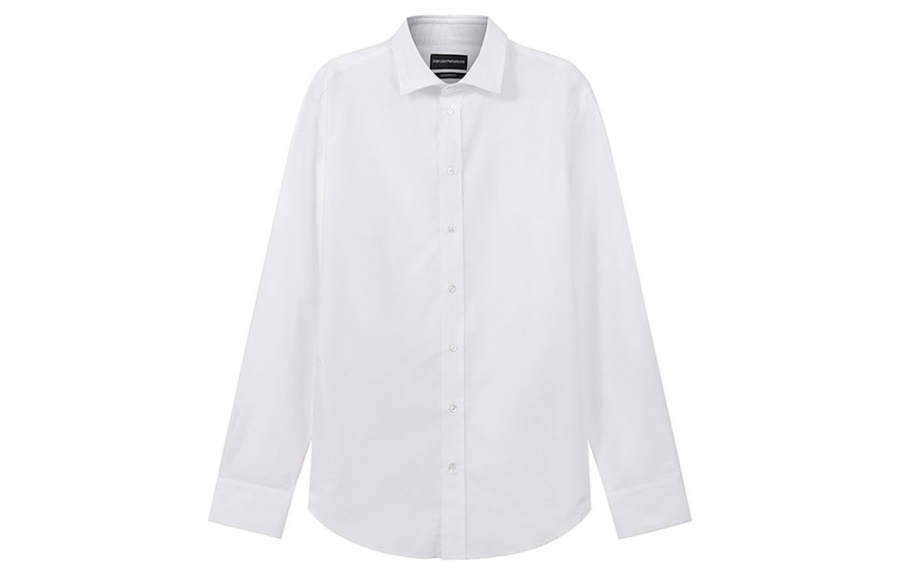 EMPORIO ARMANI Shirts Men's White Pointed Collar Moderate Shirt