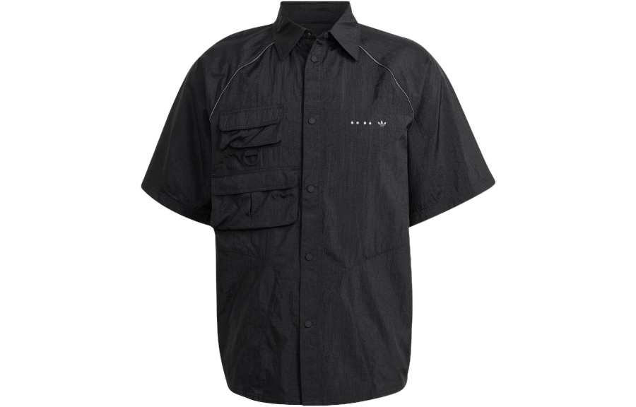 Adidas Originals Shirts Men's Black Lapel Moderate Workwear